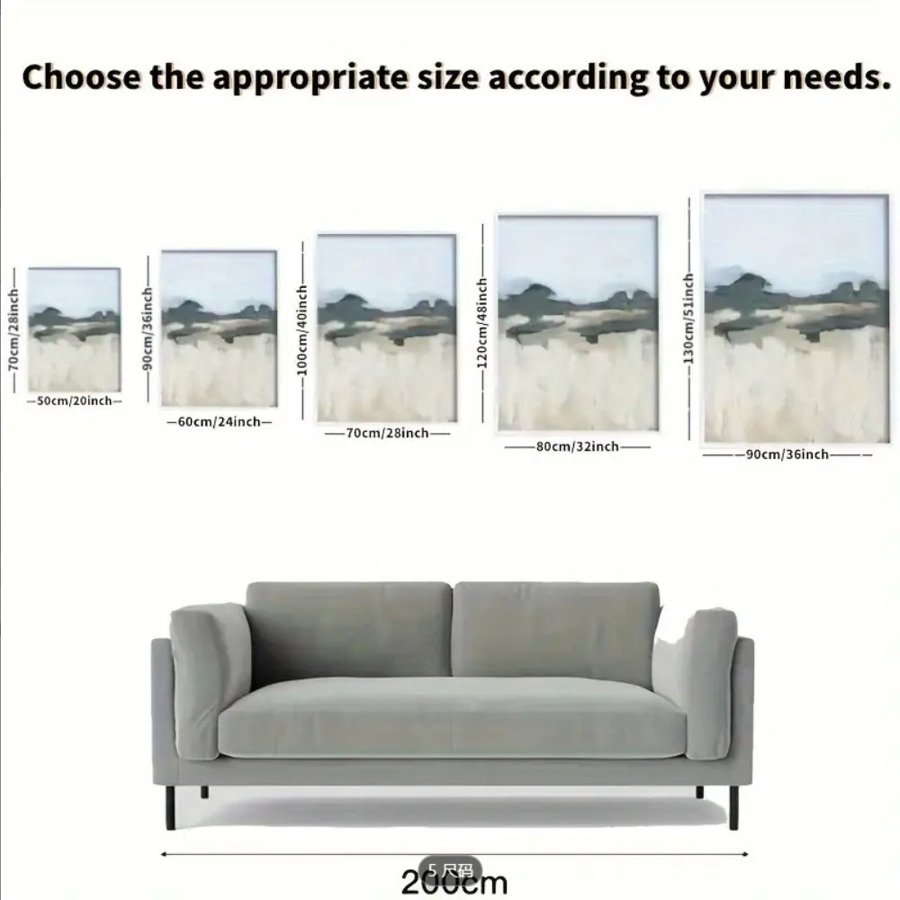 2D Flat, 100% Hand-Painted Abstract Nordic B&B Oil Painting Wall Art \