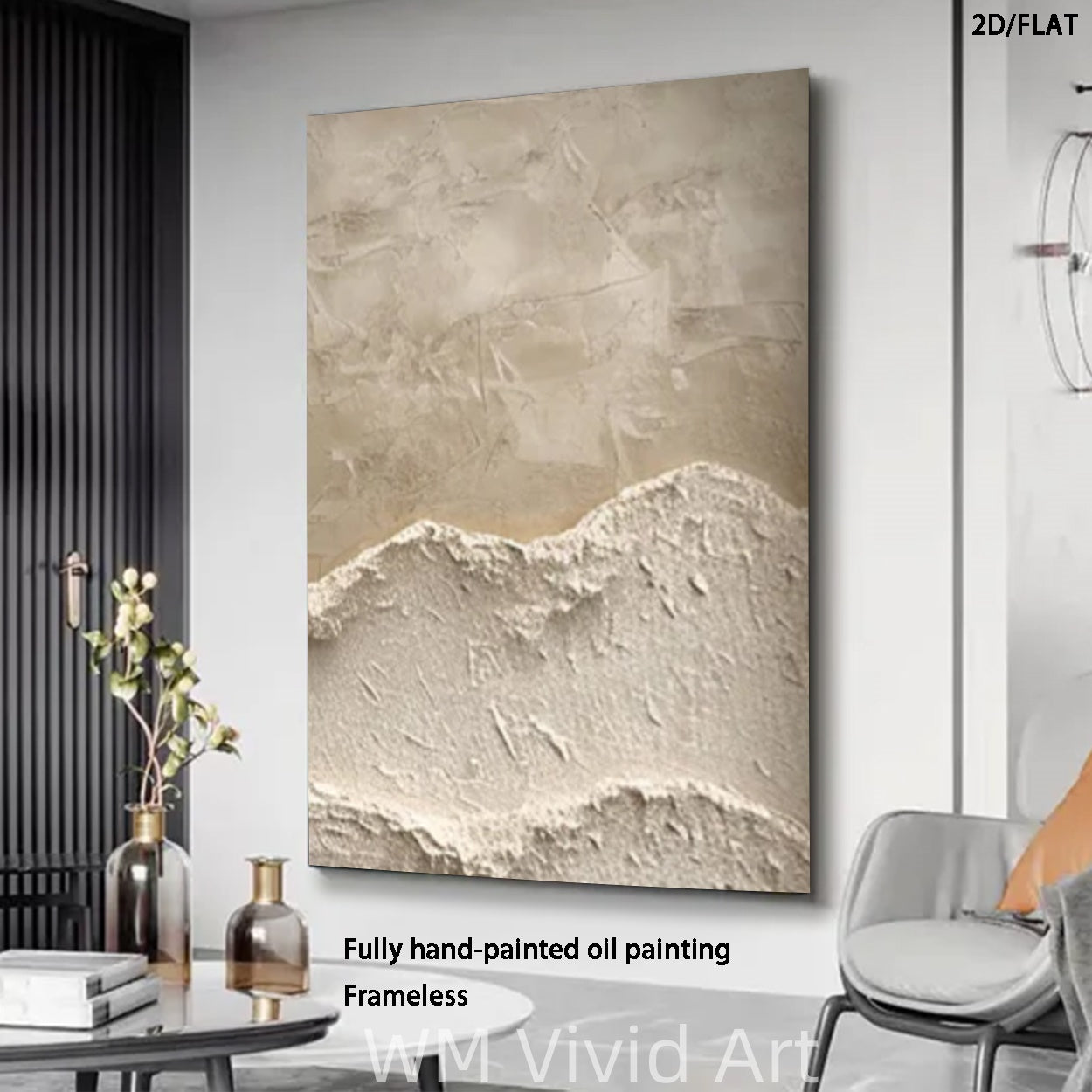 A Single Piece, Entirely Hand-Painted Abstract Oil Artwork, Featuring a Modern Aesthetic for Wall Decor. This Contemporary Artist'S Creation Showcases a Heavy Texture Knife Technique