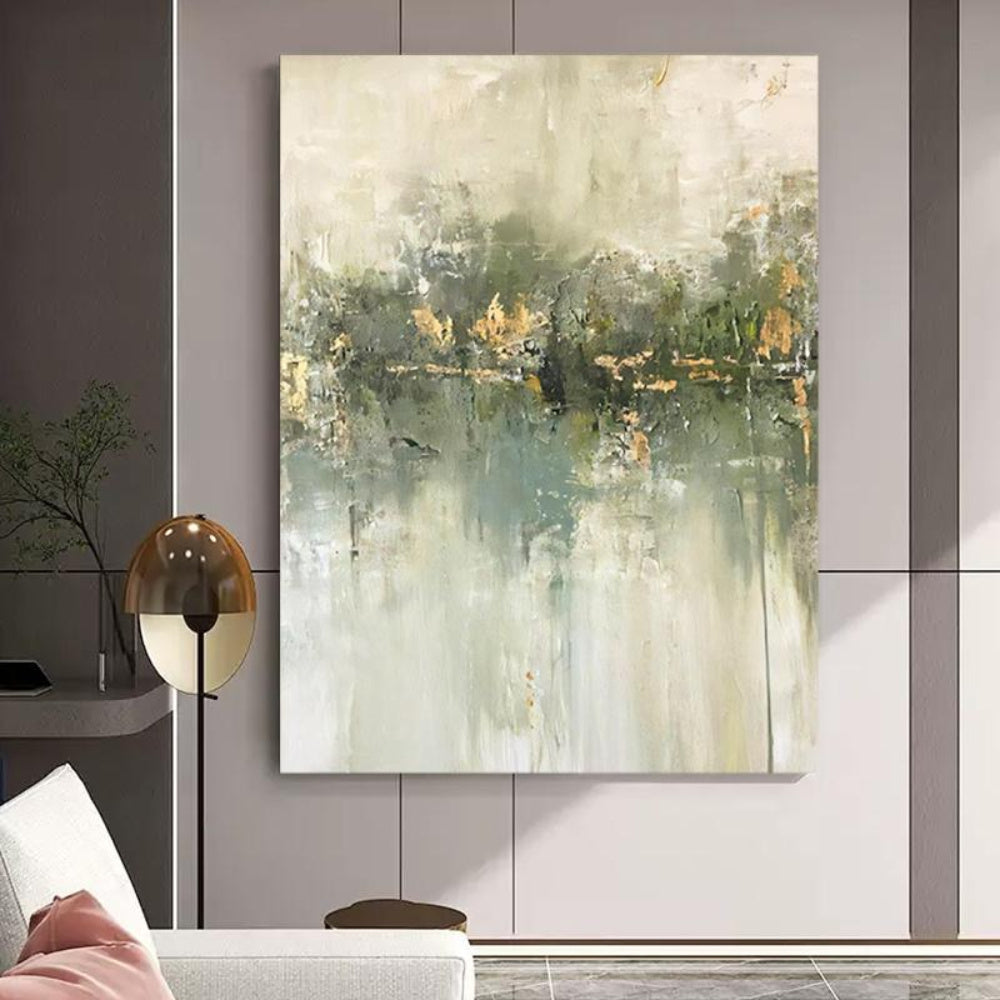 2D Flat, 100% Hand-Painted Abstract Nordic B&B Oil Painting Wall Art \