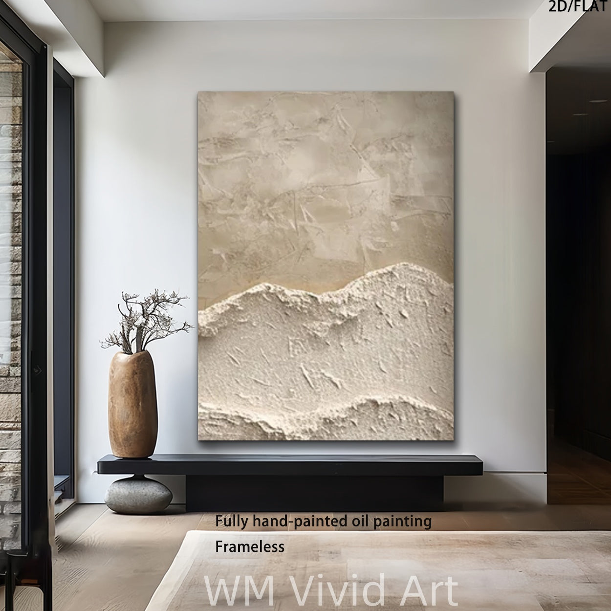 A Single Piece, Entirely Hand-Painted Abstract Oil Artwork, Featuring a Modern Aesthetic for Wall Decor. This Contemporary Artist'S Creation Showcases a Heavy Texture Knife Technique