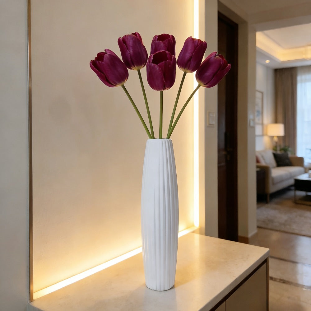 Modern Style Large Floor Vase, Dimensions 22.83 X 3.94 X 3.15 Inches, for Home Decor - Tall Stem Cylindrical, Durable Plastic Vase, Suitable for Hydroponic Floral Arrangements, Wedding Centerpieces, Dried\u002Fartificial Flowers (flowers Not Included)