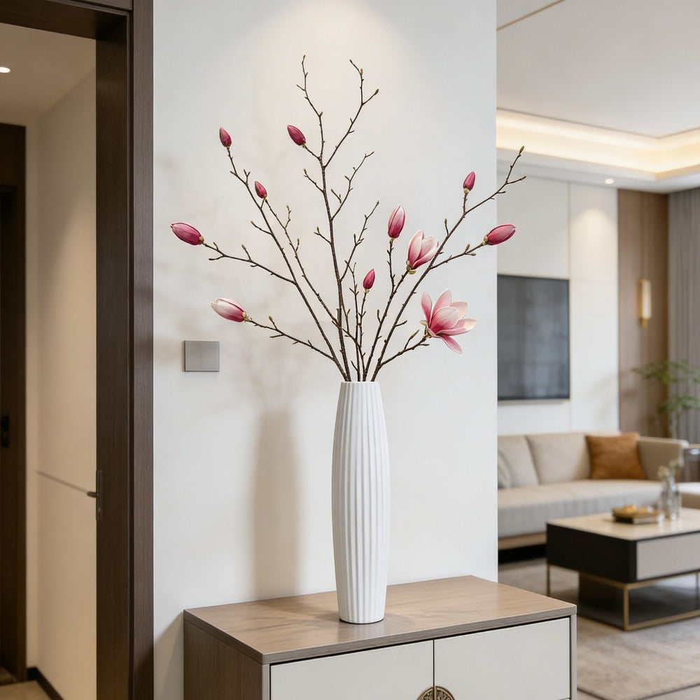 Modern Style Large Floor Vase, Dimensions 22.83 X 3.94 X 3.15 Inches, for Home Decor - Tall Stem Cylindrical, Durable Plastic Vase, Suitable for Hydroponic Floral Arrangements, Wedding Centerpieces, Dried\u002Fartificial Flowers (flowers Not Included)
